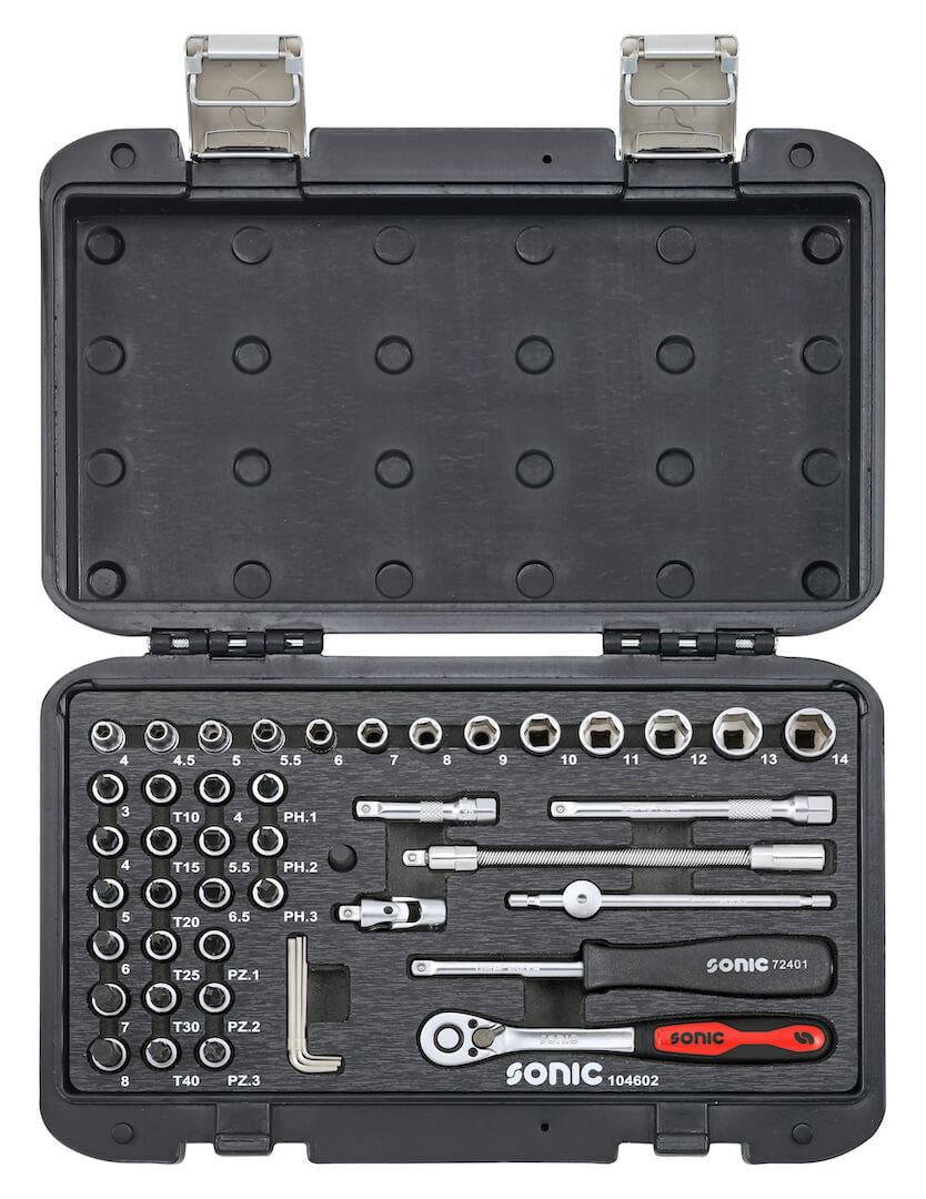 Sonic Tools Mobile Case Storage Metric Flank Socket 1/4" - 6 Point, 46-Pcs