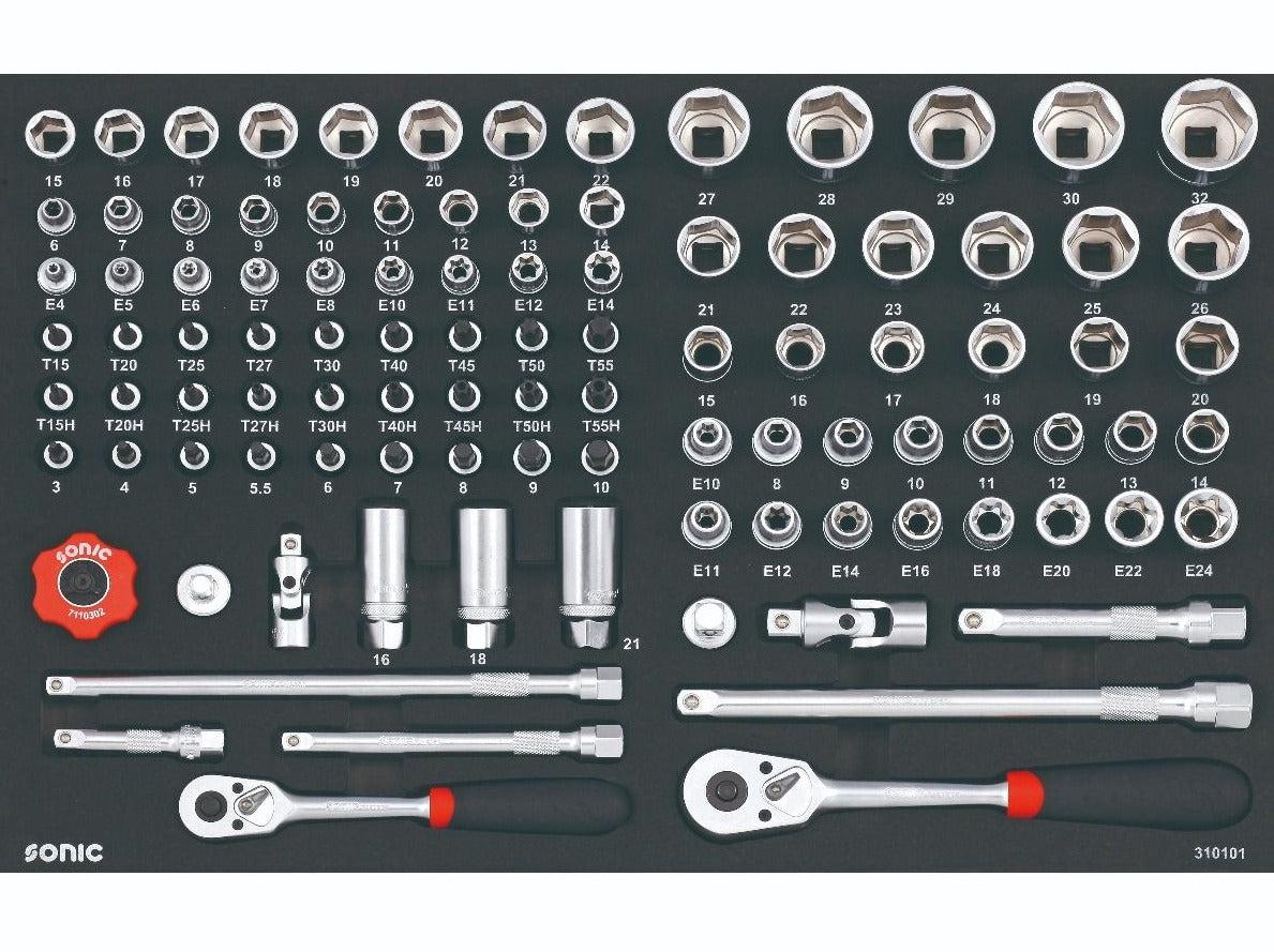 Sonic Foam System - Combo Set 3/8", 1/2" - 101 Pieces - 26" (Medium)