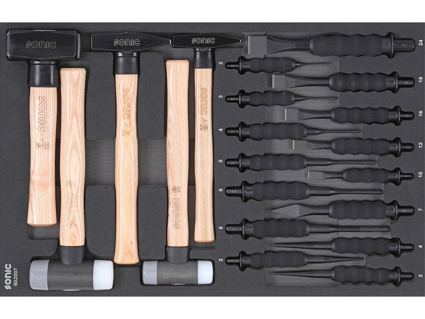 Sonic Foam System - Chisel and Hammer Set - 20 Pieces - 26" (Medium)