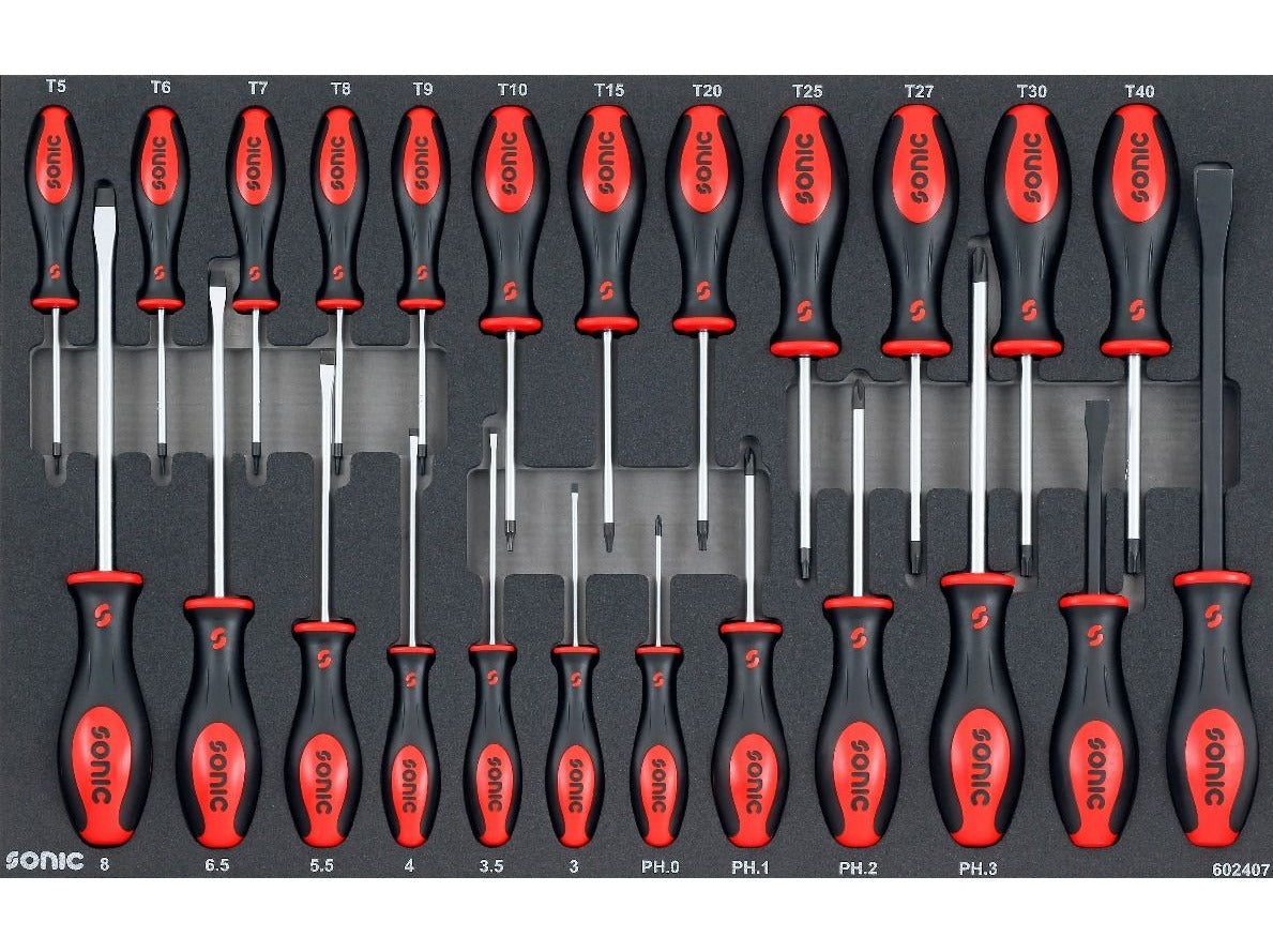Sonic Foam System - Screwdriver Set - 24 Pieces - 26" (Medium)