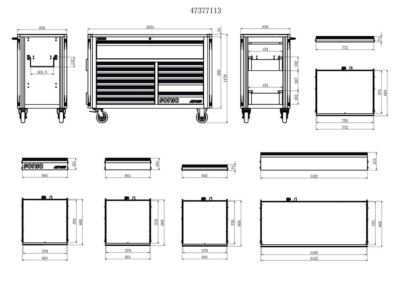 NEXT S15 TOOLBOX -  14 DRAWERS