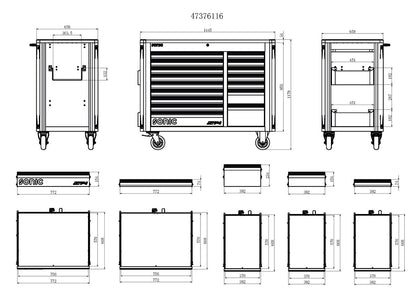 NEXT S14 TOOLBOX - 16 DRAWERS
