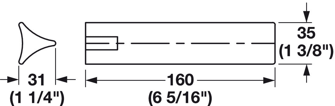 Hafele Triangle Post For Fineline Base Plate
