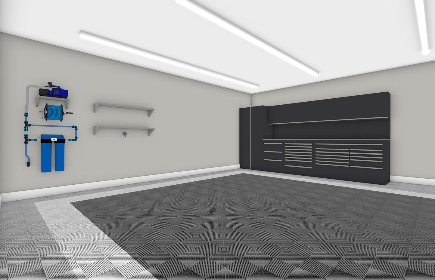 Three Car Swisstrax Flooring Solution