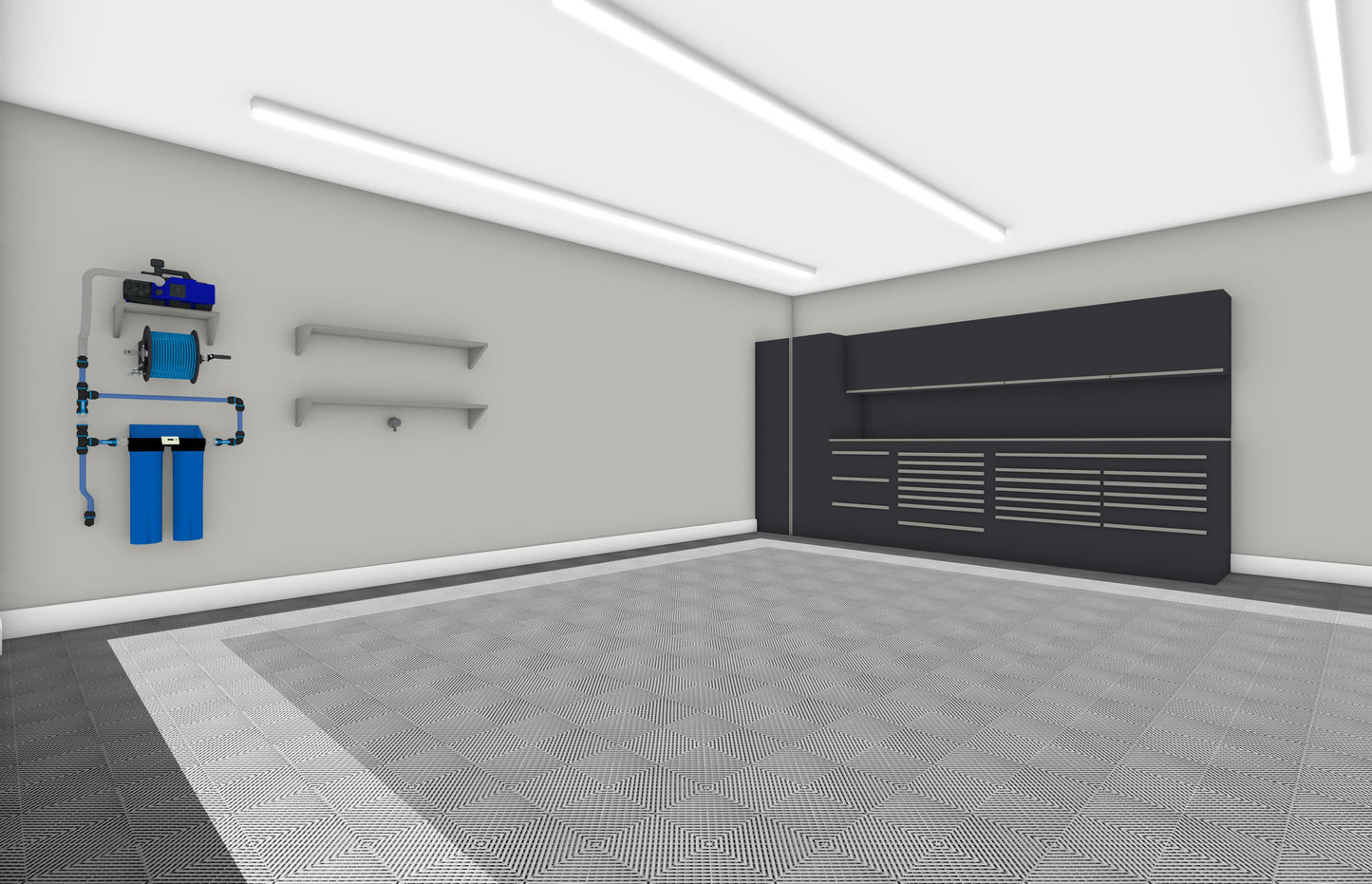 Three Car Swisstrax Flooring Solution