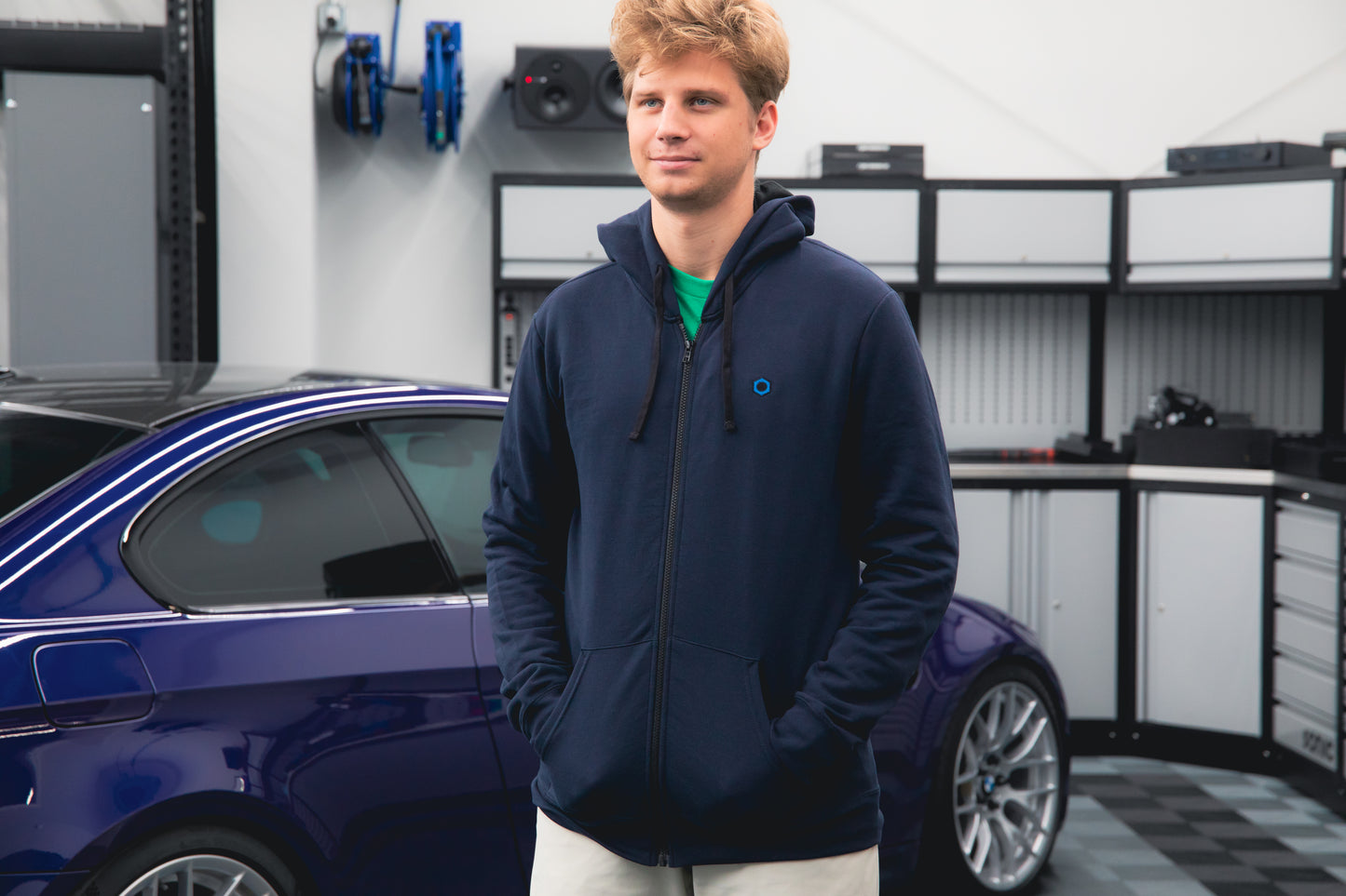 Minimalistic Hex Zip-Up Hoodie