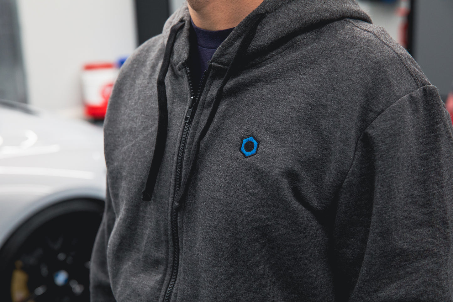 Minimalistic Hex Zip-Up Hoodie