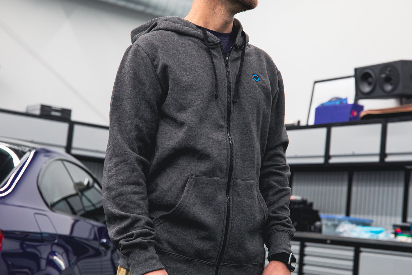 Minimalistic Hex Zip-Up Hoodie